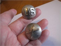 2 US Army Field Artillery Lapel Pins Silver