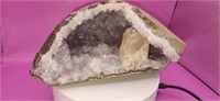 Amethyst,  Dog Tooth, Calcite Geode 8"