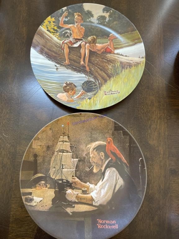 Pair of Vintage Norman Rockwell Plates