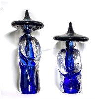 Pair of Formia By Murano Oriental Glass Figures