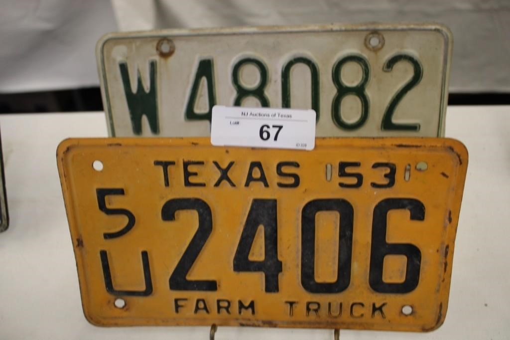 TX 53 AND 63 LIC. PLATES