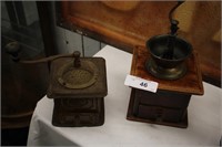 SET OF 2 ANTIQUE COFFEE GRINDERS