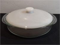 Vintage Pyrex Casserole W Milk Glass Lid. This Is