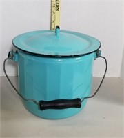 Blue Enamelware Pot