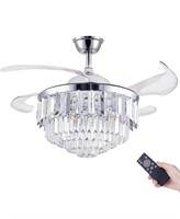 36" Crystal Ceiling Fan with Lights
