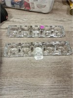 2 glass candle holders