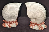Vintage Retired Fitz & Floyd Oceana China Bookends