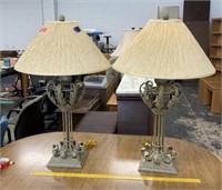 Roman Decor Lamps  Pair & Shades