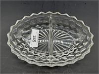 American Fostoria 10" oval 2 part relish