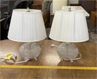 Cut Glass Lamps Pair