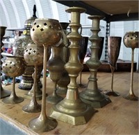 Large Lot Of Vintage Brass Vases And More