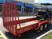 Red 7 x 20 transport trailer
