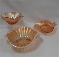 (3) Carnival Glass Dishes - See Description