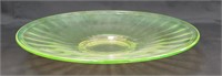Green Depression Glass 12" Wide Panel Plate