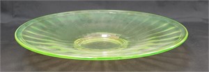 Green Depression Glass 12" Wide Panel Plate