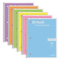 Oxford Spiral Notebook 6 Pack, 1 Subject, College
