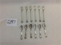 12 Piece Silver Mini Fork & Spoon