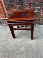 14"x 14" x14" Red Stained Wooden Table