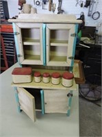 Doll House Cupboard with Original Canister Set