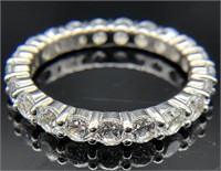 Eternity Band Sterling Silver Ring Sz 7