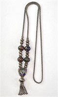 28" Solid Sterling Enameled Necklace/Chain (Beauty