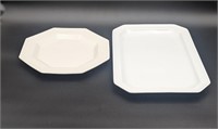 WHITE  JOHNSON BROTHERS SERVING PLATE AND STONEWAR