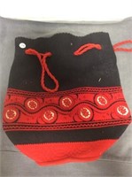 Black And Red Felt Bag