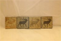 Elk coasters, set of 4