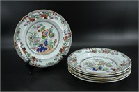Set of 6 Ironstone Floral Plates