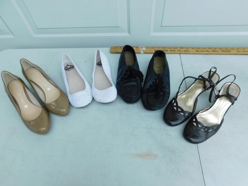 Four pairs of size 8 ladies shoes