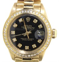 Rolex 18kt Gold Datejust 26mm Lady President Watch