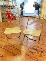 2 Metal Folding Chairs/Padded Seats