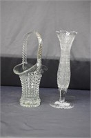 Glass Basket and Vase