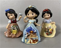 Three Precious Moments Disney Princess Figurines
