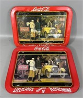 Two Vintage Coca Cola Trays