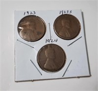 1923  P & S , and 1924 Lincoln 1 Cent Coins