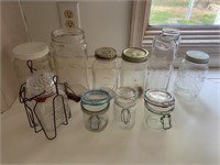 Collection of Assorted Vintage Mason & Atlas Jars