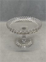 Sawtooth Pressed Glass Compote