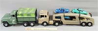 Buddy L Army & Structo Car Carrier Toy Trucks