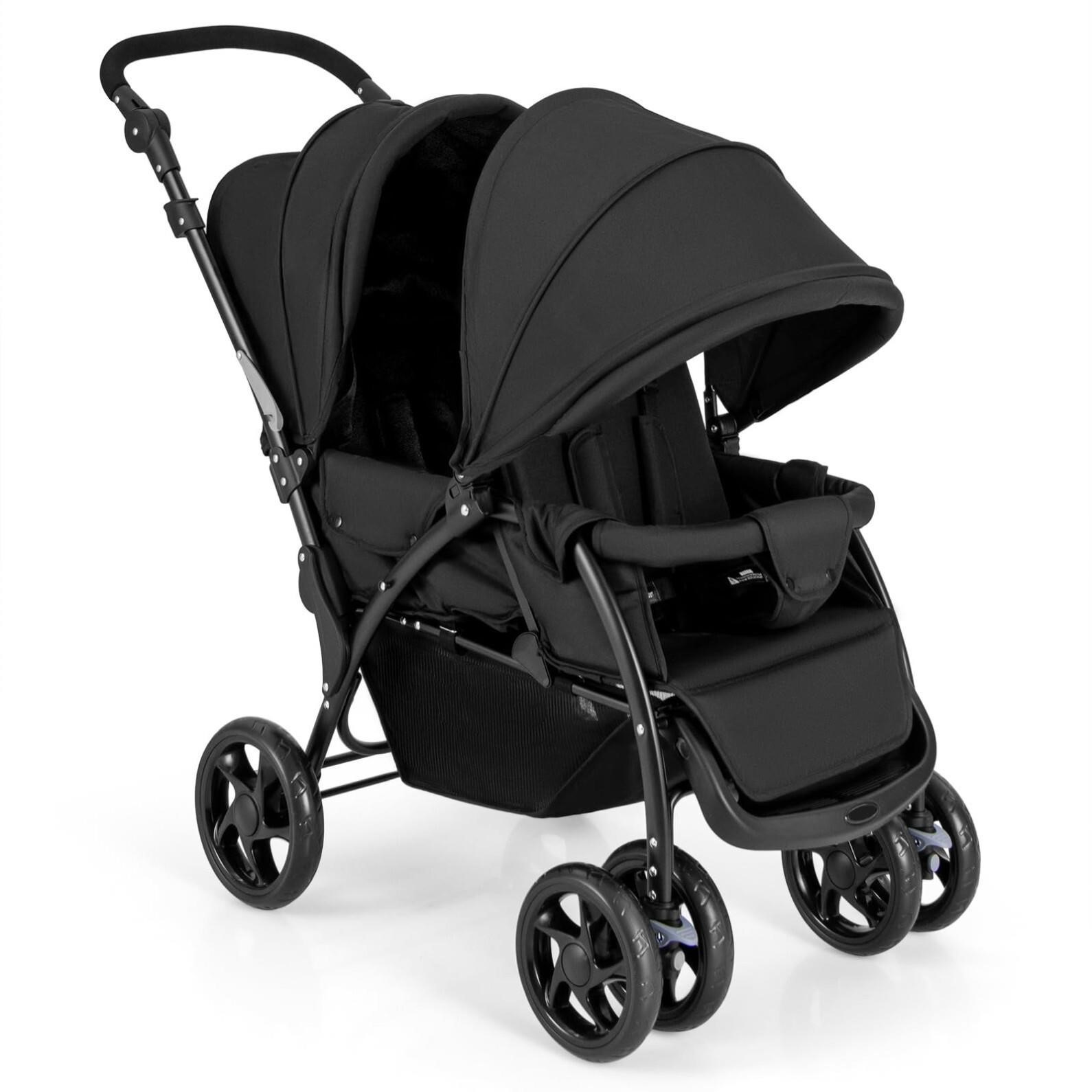 HONEY JOY Double Stroller, Foldable Lightweight In