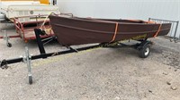 V bottom boat With trailer (no paperwork)