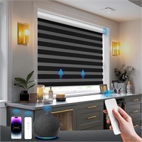 Motorized Zebra Blinds (Black 35 W x 72 H)