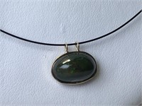 $900. 14kt.Enhanceed Black Opal (3.30ct) Necklace
