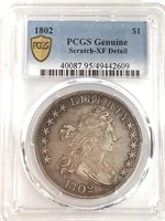 1802 Bust Dollar,  PCGS XF Detail