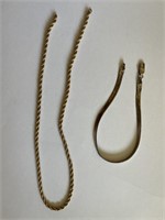 Lot - (2) Gold Chains