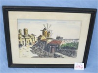 Water Color Windmill Picture (signed)
