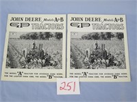 Two John Deere Model A & B Tractor Books