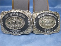 Two Tres Rois Silver Belt Buckles See Info