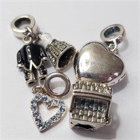 $350 Silver Pack Of 4 Pandora Style Beads