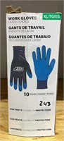 Work Gloves XL Latex Coated, 10ct